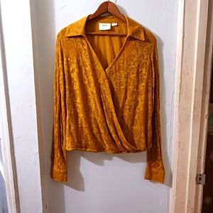 Maeve by Antro mustard wrap blouse